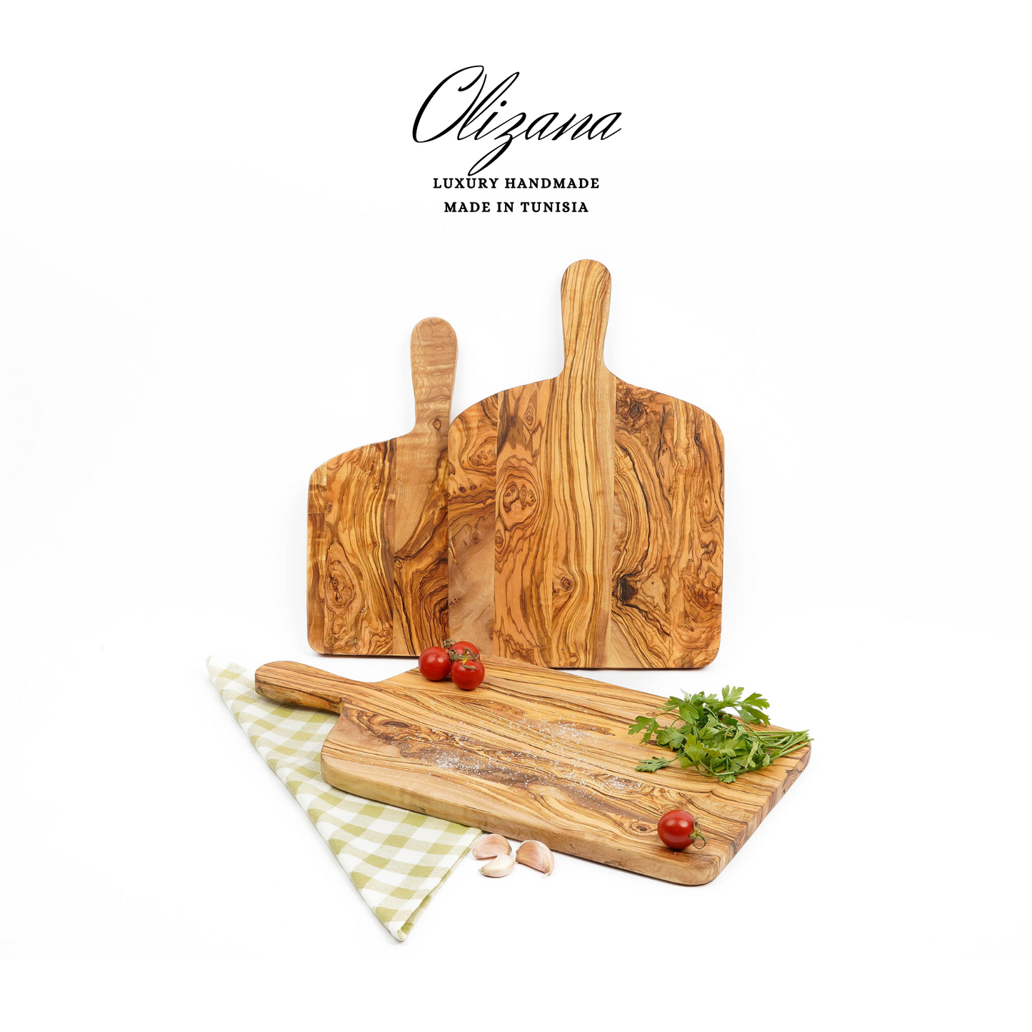 Olive Wood Cutting Boards with Handles