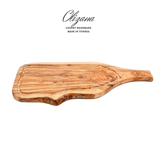 Natural Olive Wood Cutting Board with Handle