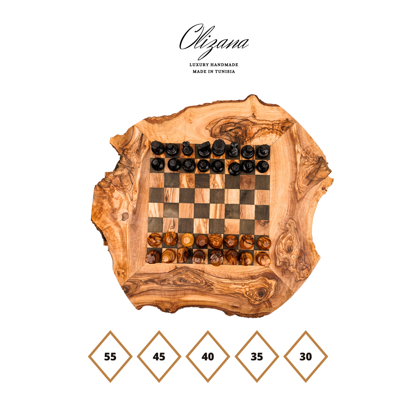 Wooden Chess Rustic Rough Edges