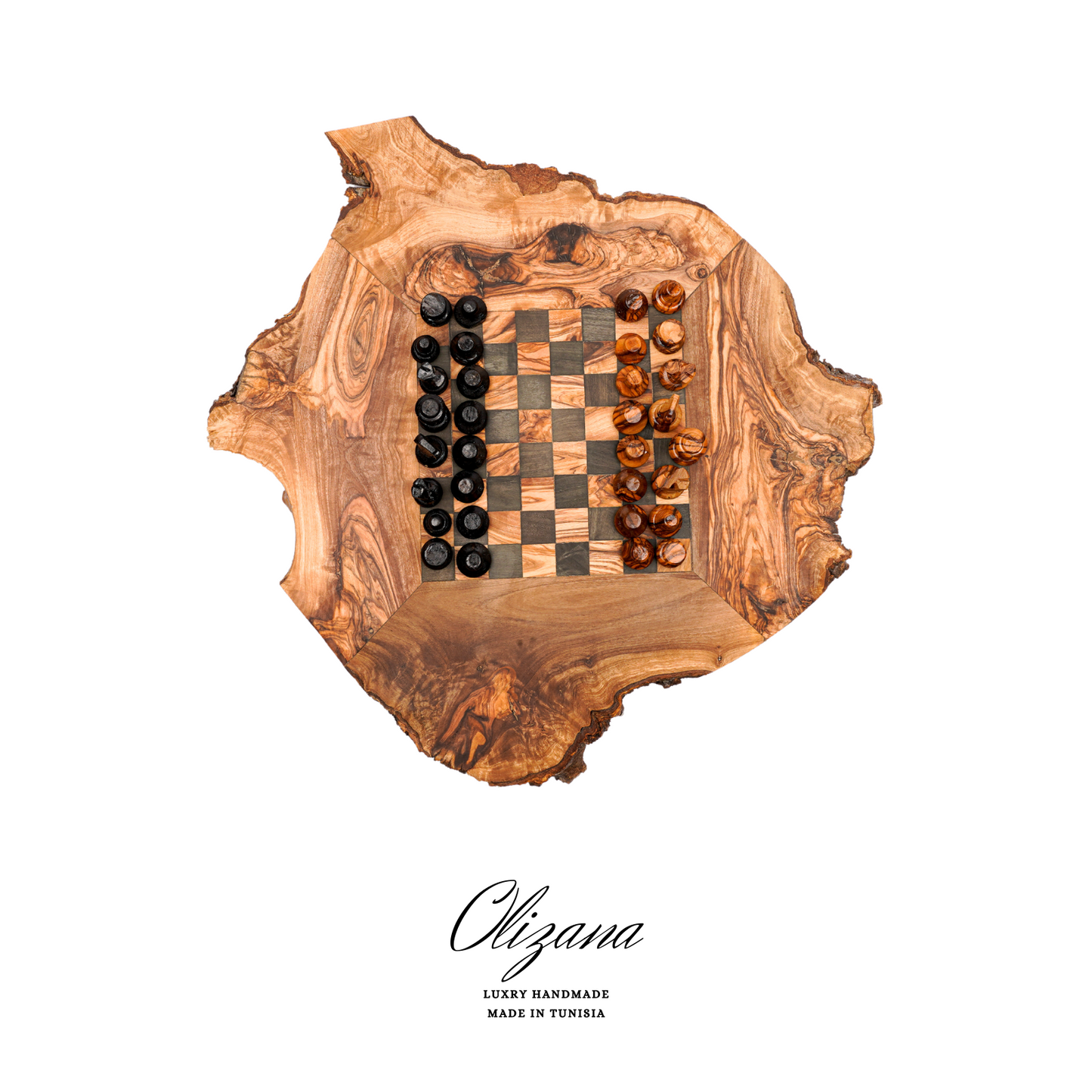 Wooden Chess Rustic Rough Edges