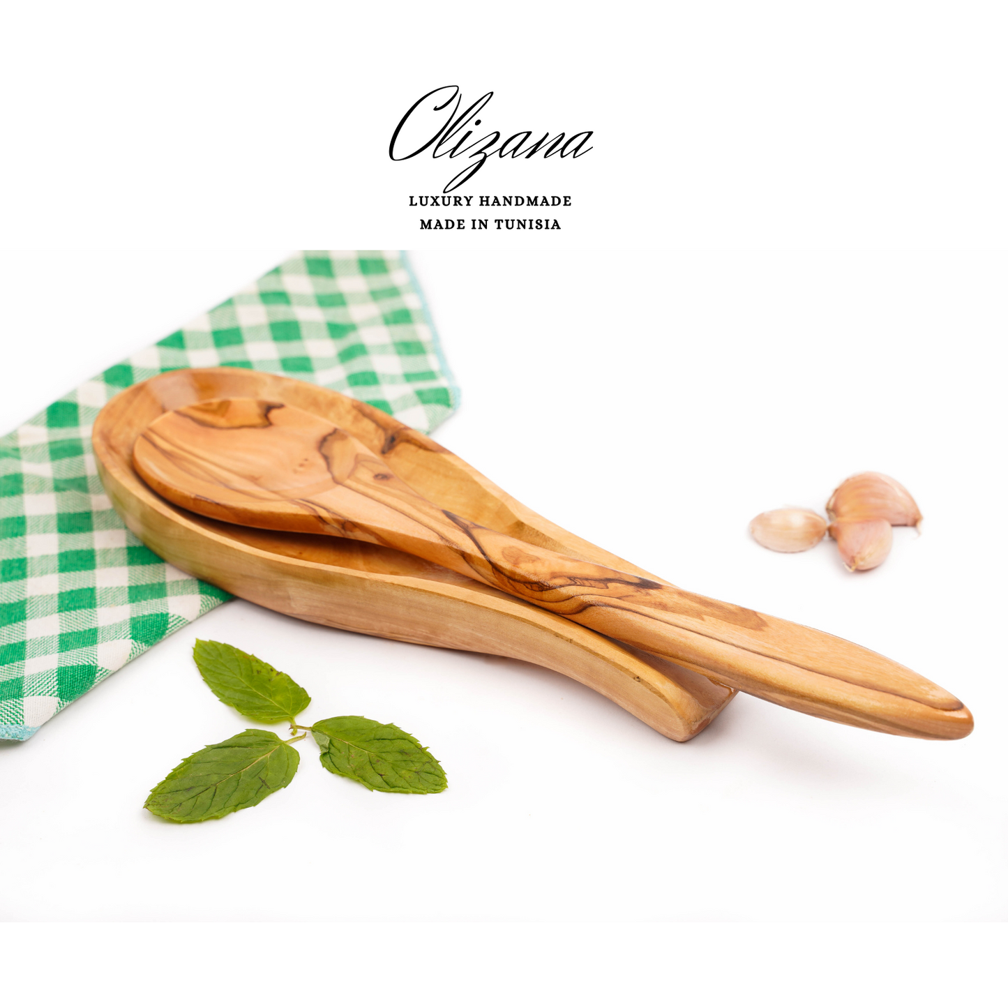 Spoon with Support Olive Wood Handmade