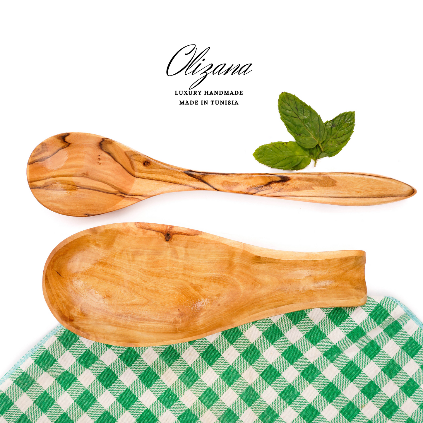 Spoon with Support Olive Wood Handmade