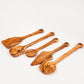 New Set Of 5 Spoons  With Support , Olive Wood