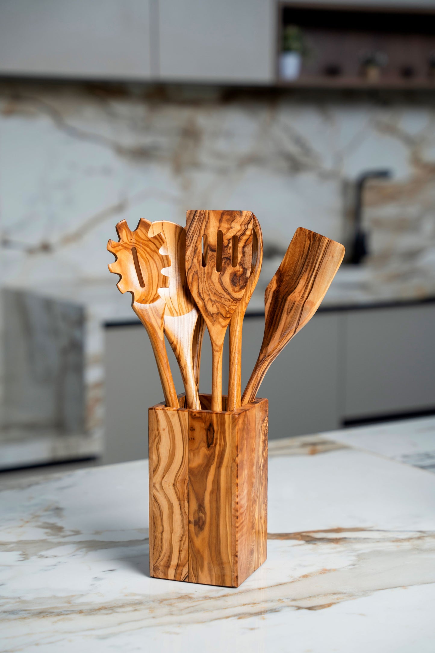 Set Of 6 Spoon Luxury Olive Wood