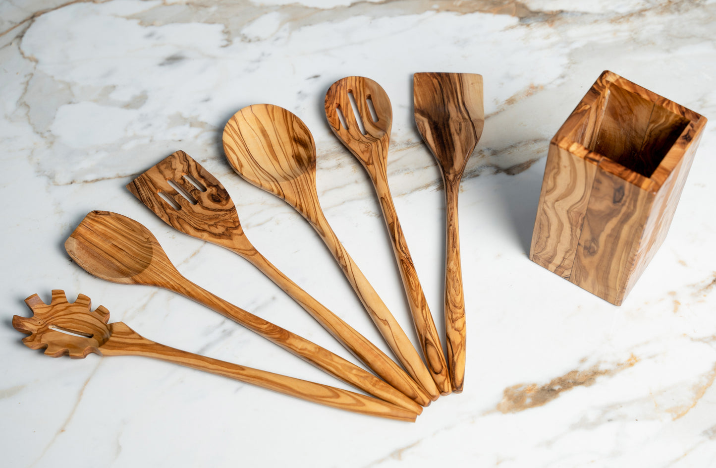 Set Of 6 Spoon Luxury Olive Wood