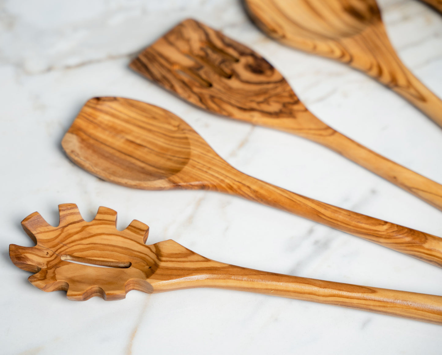 Set Of 6 Spoon Luxury Olive Wood