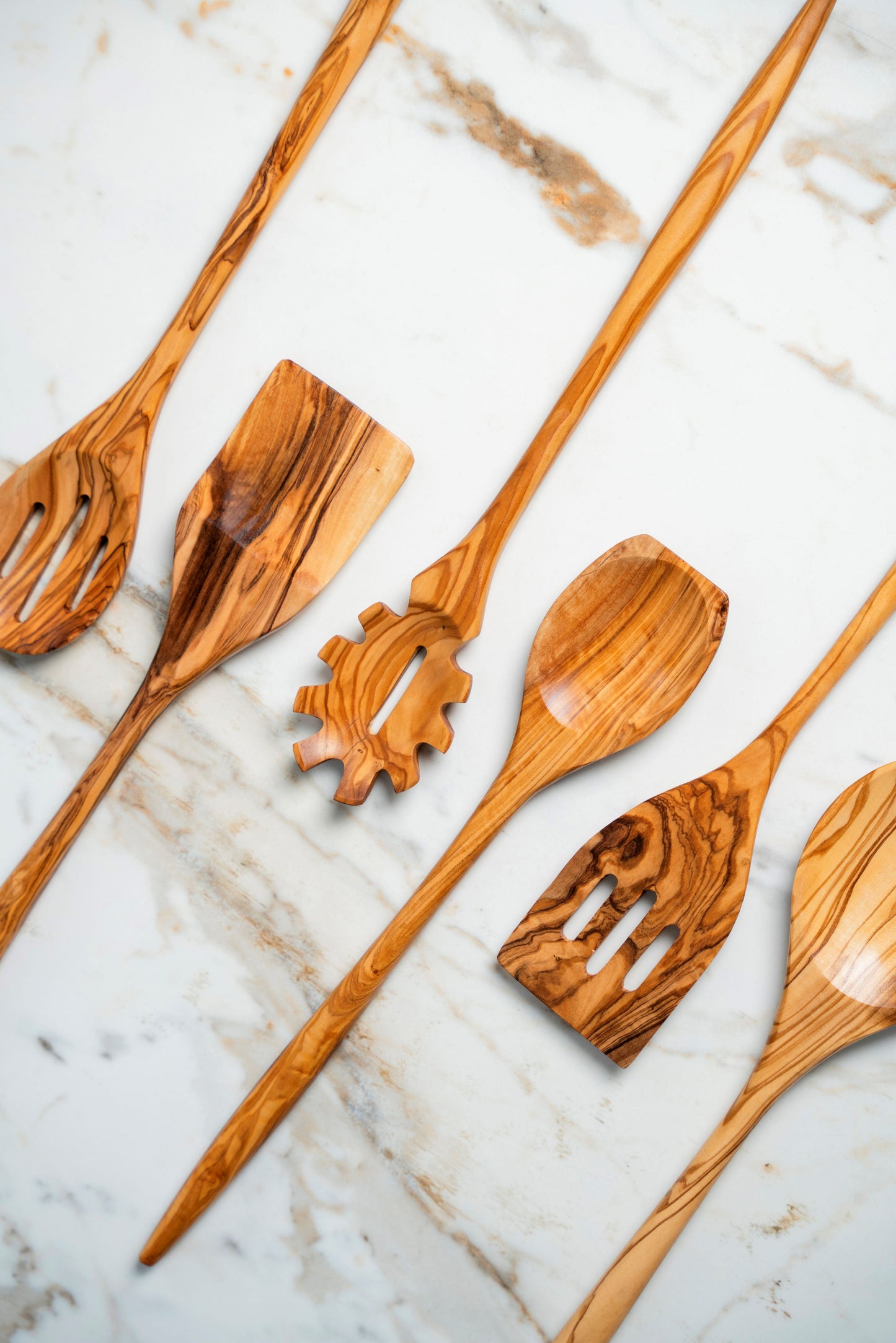 Set Of 6 Spoon Luxury Olive Wood